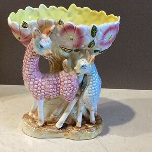 Mama Llama 1950s Large Mid Century planter stamped Japan